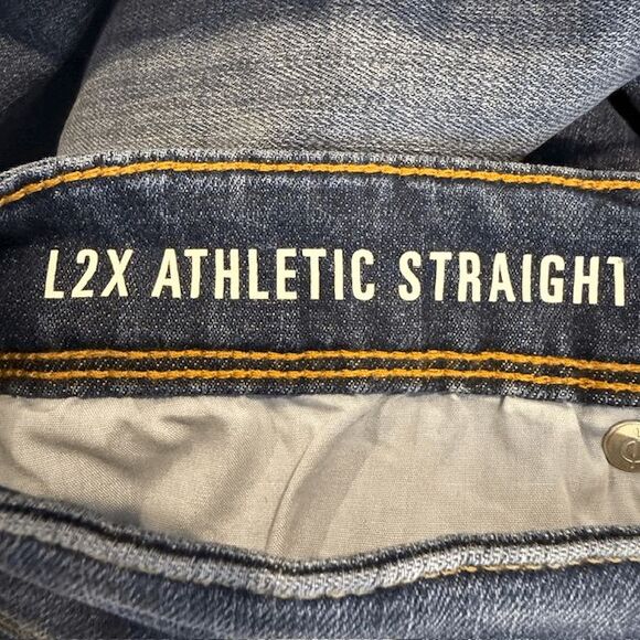 NWT DU/ER L2X Athletic Straight Jeans in Galactic Wash Super Stretch Size 34x32 - Picture 7 of 16